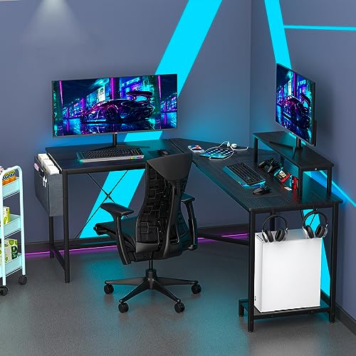 PIPIPOXER 160x135x75cm Gaming Tisch mit Monitorablage, Gaming Schreibtisch L Form, PC Tisch Gaming mit Kohlefaseroberfläche, Stabiler Computertisch für Gaming mit Aufbewahrungstasche PIPIPOXER 160x135x75cm Gaming Tisch mit Monitorablage, Gaming Schreibtisch L Form, PC Tisch Gaming mit Kohlefaseroberfläche, Stabiler Computertisch für Gaming mit Aufbewahrungstasche von PIPIPOXER