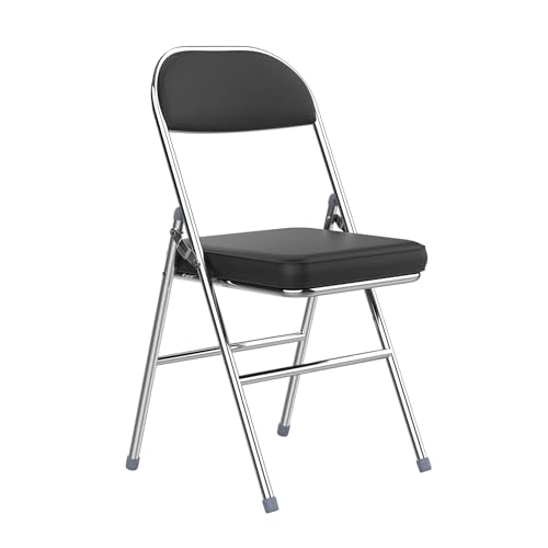 PIPIPOXER 1er Set PU Klappstühle, Platzsparend Faltstuhl Schreibtischstuhl für Zuhause Büro, Gepolstert Gäste Stuhl 150 kg belastbar, Kunstleder Klappstuhl, Schwarz PIPIPOXER 1er Set PU Klappstühle, Platzsparend Faltstuhl Schreibtischstuhl für Zuhause Büro, Gepolstert Gäste Stuhl 150 kg belastbar, Kunstleder Klappstuhl, Schwarz von PIPIPOXER