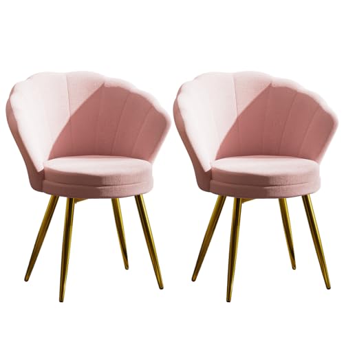 PIPIPOXER 2er Set Sessel aus Samtstoff mit Weicher Samt Muschel Rückenlehne aus aus Samtstoff mit goldete Metallbeinen für Wohnzimmer,Schlafzimmer,Schminktisch 42x40x80cm Rosa PIPIPOXER 2er Set Sessel aus Samtstoff mit Weicher Samt Muschel Rückenlehne aus aus Samtstoff mit goldete Metallbeinen für Wohnzimmer,Schlafzimmer,Schminktisch 42x40x80cm Rosa von PIPIPOXER