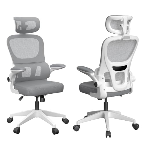 PIPIPOXER Bürostuhl Ergonomisch Schreibtischstuhl, Drehstuhl Hat Verstellbarer Lordosenstütze, Rückenschonend, Kopfstütze und Armlehne, Höhenverstellung und Wippfunktion, Bis 200kg Belastbar von PIPIPOXER