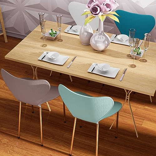 PIPIPOXER Esszimmerstuhl Plastikstuhl Küchenstühle Wohnzimmerstühle Esszimmerstühle aus Polypropylen Kunststoff Stapelstuhl für für Esszimmer, Wohnzimmer, Schlafzimmer (Weiß Blau Grün Rosa, 4) von PIPIPOXER