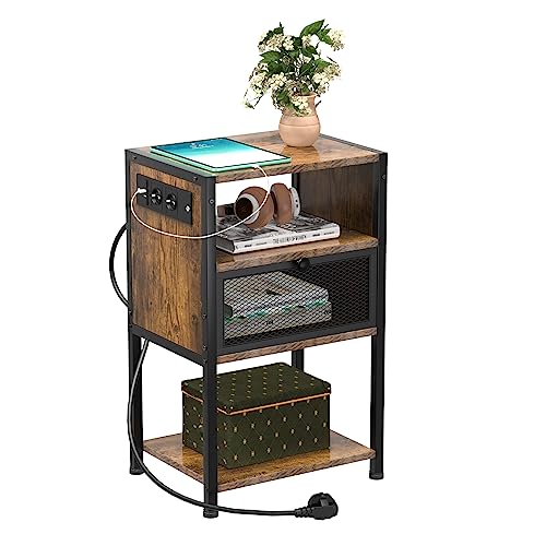 PIPIPOXER Nachttisch mit Steckdose, Nachttisch mit USB Anschlüssen und Steckdosen, Flip Top Beistelltisch Sofa Couchtisch für kleine Räume/Schlanker Beistelltisch für Wohnzimmer Schlafzimmer Büro PIPIPOXER Nachttisch mit Steckdose, Nachttisch mit USB Anschlüssen und Steckdosen, Flip Top Beistelltisch Sofa Couchtisch für kleine Räume/Schlanker Beistelltisch für Wohnzimmer Schlafzimmer Büro von PIPIPOXER