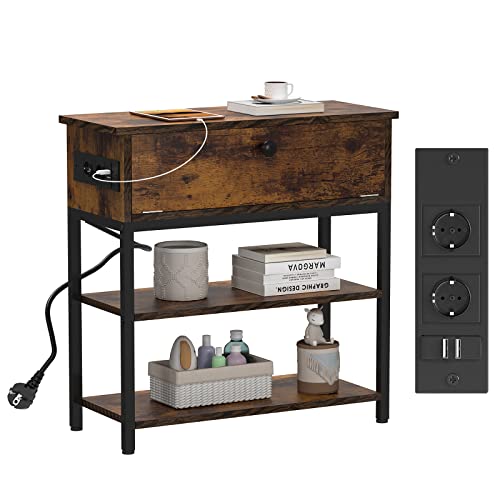 PIPIPOXER Nachttisch mit Steckdose, Nachttisch mit USB Anschlüssen und Steckdosen, Flip Top Beistelltisch Sofa Couchtisch für kleine Räume/Schlanker Beistelltisch für Wohnzimmer Schlafzimmer Büro PIPIPOXER Nachttisch mit Steckdose, Nachttisch mit USB Anschlüssen und Steckdosen, Flip Top Beistelltisch Sofa Couchtisch für kleine Räume/Schlanker Beistelltisch für Wohnzimmer Schlafzimmer Büro von PIPIPOXER
