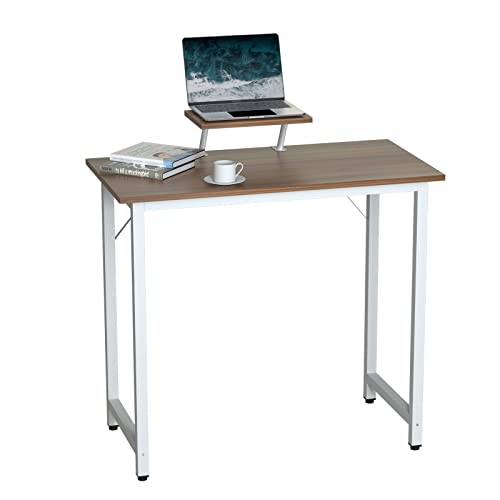 PIPIPOXER Schreibtisch Computertisch Laptoptisch, 80x40x75cm Bürotisch mit Monitorständer,Stabiler Pc Tisch Arbeitstisch Desktop aus Holz für Arbeit,Spielen in Schlafzimmer oder Büro(Dark Holz Farbe) von PIPIPOXER