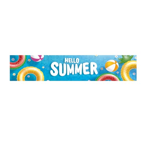 PIPISASA Hallo Sommer Banner Sommer Pool Hang Veranda Banner Sommer Urlaub Hofschilder für Outdoor Hof Rasen Dekoration von PIPISASA