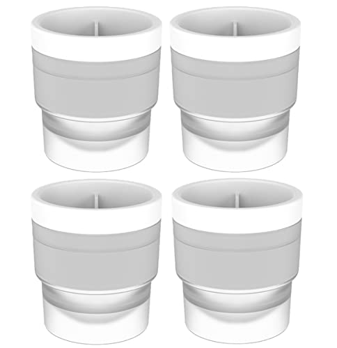 PIPITA 4 Stück Runde Eiskugelform 6cm Runde Jumbo Eiswürfel Eishockey-Form aus Silikon BPA Frei Leichtes Herauslösen Wie, Whiskey, Tequila, Etc Küchenhelfer von PIPITA