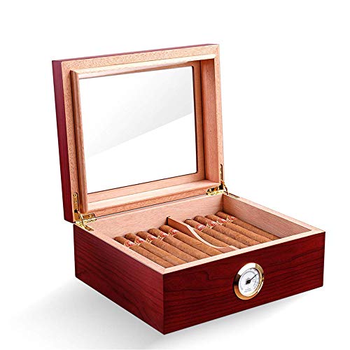 PIPITA Zigarren Humidor Box aus Holz mit Hygrometer und Befeuchtungssystem für ca. 40 Zigarren I Zigarren-Zubehör von PIPITA