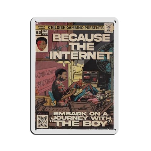 Childish Gambino Poster 1 Retro Poster Metall Blechschild Chic Art Retro Eisen Malerei Bar Menschen Höhle Cafe Familie Garage Poster Wanddekoration 30 x 40 cm von PIPIZA