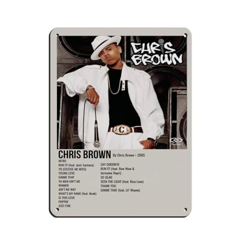 Chris Brown's Album Cover – Chris Brown Poster Retro Poster Metall Blechschild Chic Art Retro Eisen Malerei Bar Menschen Höhle Cafe Familie Garage Poster Wanddekoration 30 x 40 cm von PIPIZA