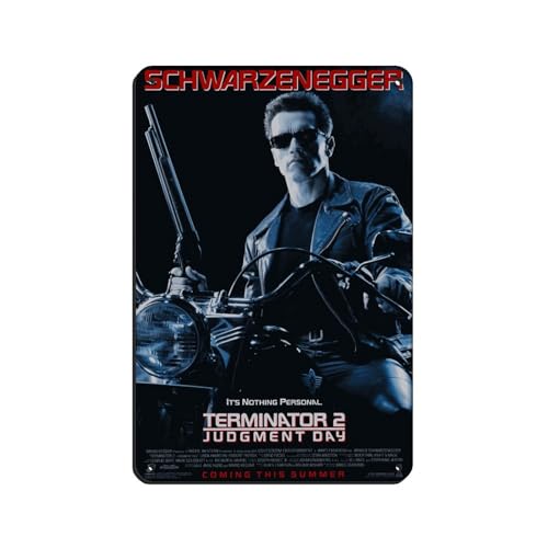 Filmposter Terminator 2 Judgment Day, Retro-Poster, Metall-Blechschild, schicke Kunst, Retro, Eisenmalerei, Bar, Menschen, Höhle, Café, Familie, Garage, Poster, Wanddekoration, 20 x 30 cm von PIPIZA