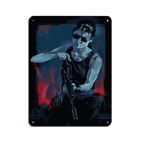 Filmposter Terminator Sarah Connor Poster Blechschild Vintage Metall Pub Club Cafe Bar Zuhause Wandkunst Dekoration Poster Retro 30 x 40 cm von PIPIZA