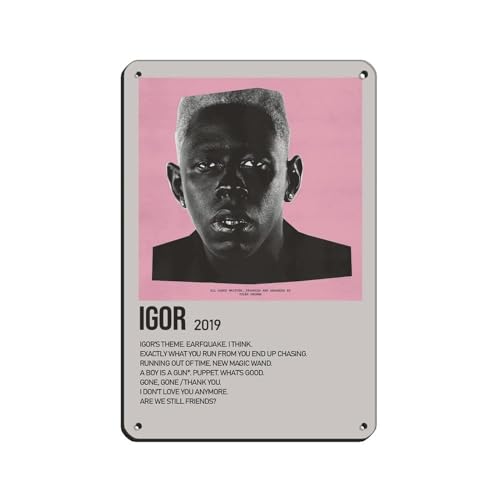 Klassisches Musikposter Igor von Tyler The Creator Sänger, Retro-Poster, Metall-Blechschild, schicke Kunst, Retro, Eisenmalerei, Bar, Menschenhöhle, Café, Familie, Garage, Poster, Wanddekoration, 20 x von PIPIZA