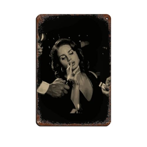 Lana Del Rey Poster, Sänger-Poster, Blechschild, Vintage-Stil, Metall, Pub, Club, Café, Bar, Zuhause, Wandkunst, Dekoration, Poster, Retro, 20 x 30 cm von PIPIZA