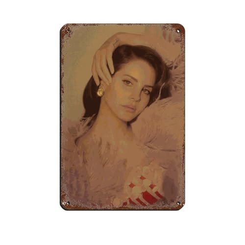 Lana Del Rey Poster Musikposter Blechschild Vintage Metall Pub Club Cafe Bar Home Wandkunst Dekoration Poster Retro 20 x 30 cm von PIPIZA