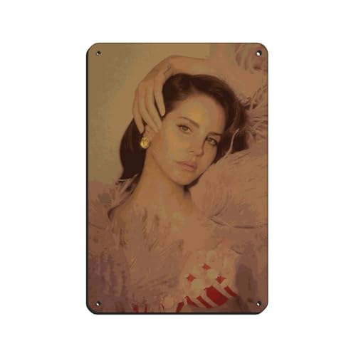 Lana Del Rey Poster Musikposter Blechschild Vintage Metall Pub Club Cafe Bar Home Wandkunst Dekoration Poster Retro 20 x 30 cm von PIPIZA