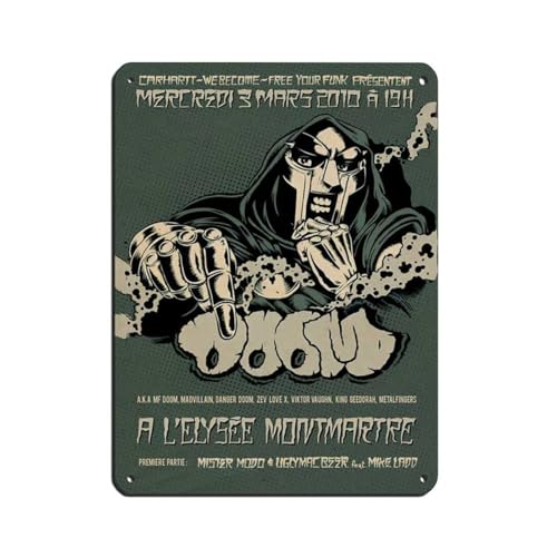 MF DOOM Rap Poster 2 Retro Poster Metall Blechschild Chic Art Retro Eisen Malerei Bar Menschen Höhle Cafe Familie Garage Poster Wanddekoration 30 x 40 cm von PIPIZA