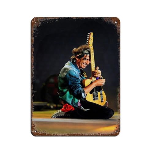 Rockgitarrist Keith Richards HD-Poster, Retro-Poster, Metall-Blechschild, schicke Kunst, Retro, Eisenmalerei, Bar, Menschenhöhle, Café, Familie, Garage, Poster, Wanddekoration, 30 x 40 cm von PIPIZA