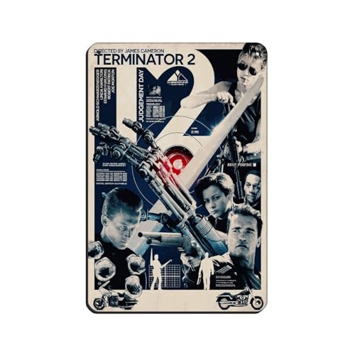 Terminator 2 Poster Filmposter Retro Poster Metall Blechschild Chic Art Retro Eisen Malerei Bar Menschen Höhle Cafe Familie Garage Poster Wanddekoration 20 x 30 cm von PIPIZA