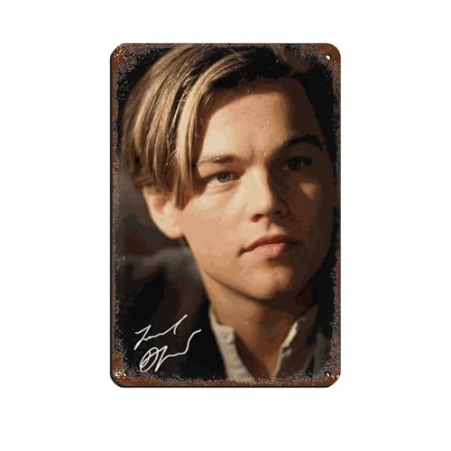 Titanic Love Leonardo DiCaprio Filmposter mit Autogramm, Blechschild, Vintage-Stil, Metall, Pub, Club, Café, Bar, Zuhause, Wandkunst, Dekoration, Poster, Retro, 20 x 30 cm von PIPIZA