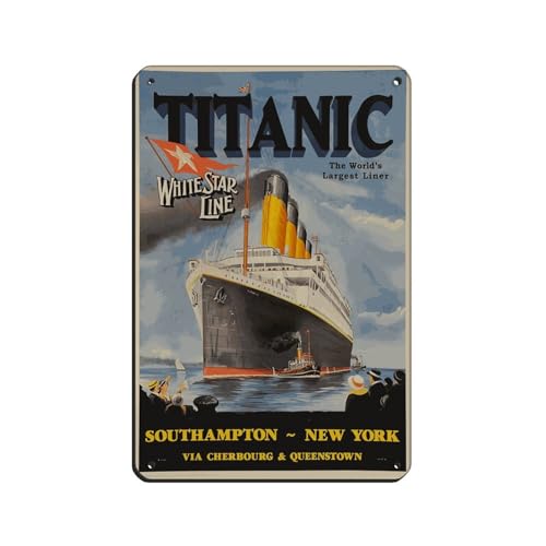 Vintage Titanic Logo Poster Retro Poster Metall Blechschild Chic Art Retro Eisen Malerei Bar Menschen Höhle Cafe Familie Garage Poster Wanddekoration 20 x 30 cm Vintage Titanic Logo Poster Retro Poster Metall Blechschild Chic Art Retro Eisen Malerei Bar Menschen Höhle Cafe Familie Garage Poster Wanddekoration 20 x 30 cm von PIPIZA