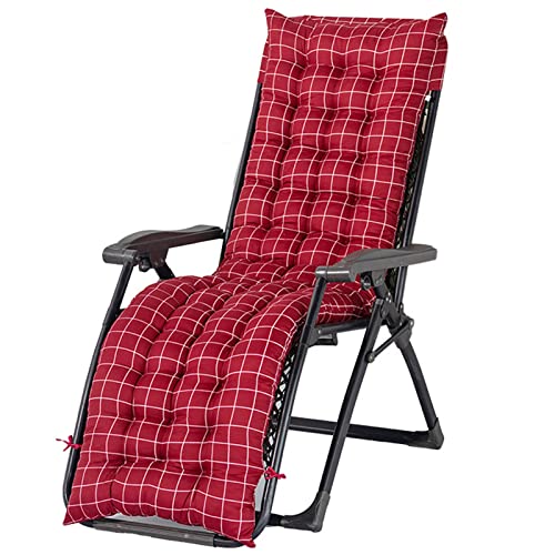 PIPOEI Auflagen für Gartenliegen, Sonnenliegen-Auflage, Waschbar, Polyester, Polster Stuhlkissen Liegenauflagen Klappstühle, Relaxliegenauflage Reisen, ​Urlaub, Inn(Size:48 x 155 cm,Color:Plaid Rot) von PIPOEI