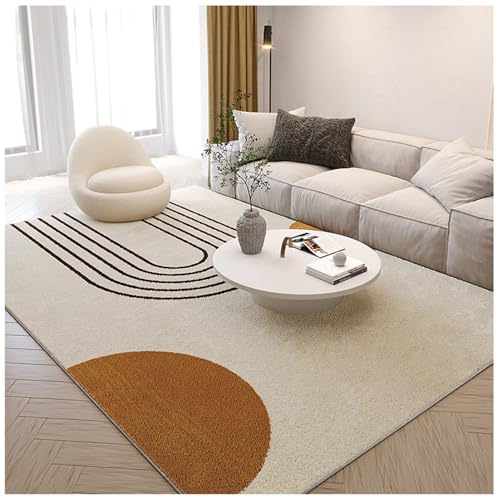Flächenteppiche moderner Abstrakter Boho-Bodenteppich leicht zu reinigen 20 mm Dicker kurzfloriger Wohnzimmerteppich mit abstraktem Muster Heimdekoration 02,200 * 300cm von PIPOEI