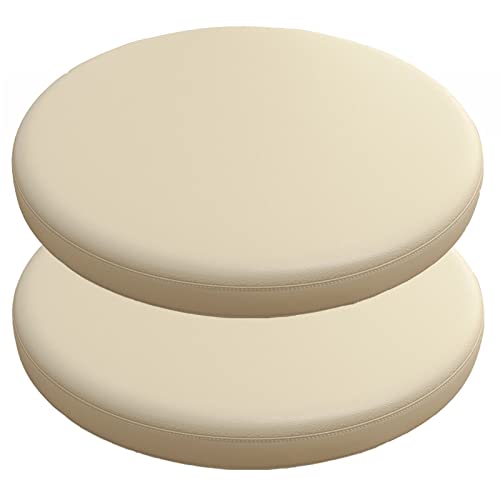 2er Pack Sitzkissen Rund PU-Leder Wasserfest Sitzpolster Memory Schaum Stuhlkissen für Barstuhl Barhocker Sessel Stuhle Bank Kissen Sitzauflage Auflage C-7,30cm von PIPOEI