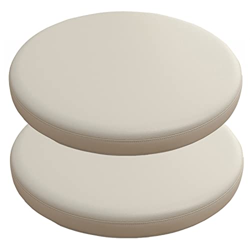 PIPOEI 2er Pack Sitzkissen Rund PU-Leder Wasserfest Sitzpolster Memory Schaum Stuhlkissen für Barstuhl Barhocker Sessel Stuhle Bank Kissen Sitzauflage Auflage C-9,30cm von PIPOEI
