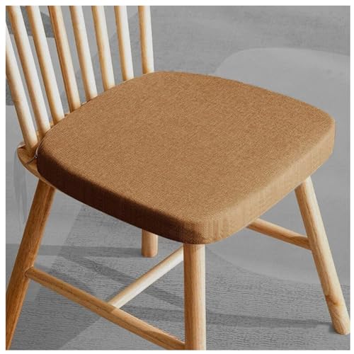 PIPOEI 2er-Set Stuhlkissen, rutschfeste Küchenstuhlauflage mit Bändern, D-förmige Schaumstoffkissen Sitzauflagen für Esszimmerstühle und Gartenstühle mit maschinenwaschbarem Bezug 01,40x38x33cm von PIPOEI