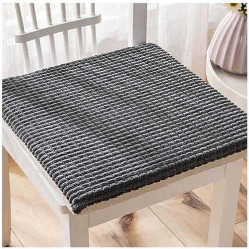 PIPOEI 4er Set Sitzkissen Weiche Bequeme Stuhl Sitzpolster, Quadratisches Modern Einfach Getuftete Stuhlpolster für Erkerfenster Balkon Wohnzimmer Dark Grey,20 inch von PIPOEI