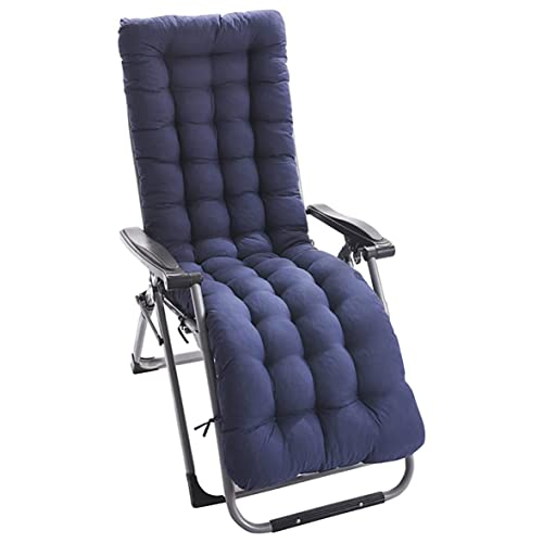 PIPOEI Auflage für Gartenliege Deckchair Auflage 125x48x8 cm,gebürstete Baumwolle Deckchair Auflage,Polster Sonnenliege Strandliege für Innen, Außen, Urlaub(Size:Navy blau) von PIPOEI