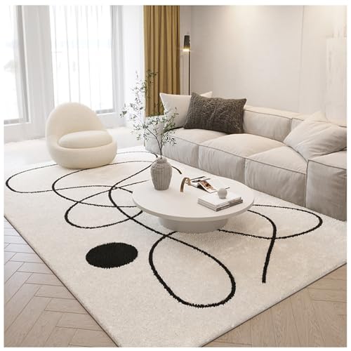 PIPOEI Flächenteppiche moderner Abstrakter Boho-Bodenteppich leicht zu reinigen 20 mm Dicker kurzfloriger Wohnzimmerteppich mit abstraktem Muster Heimdekoration 01,160 * 230cm von PIPOEI