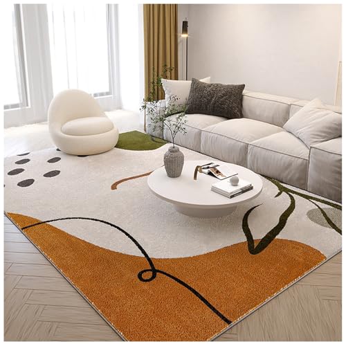 PIPOEI Flächenteppiche moderner Abstrakter Boho-Bodenteppich leicht zu reinigen 20 mm Dicker kurzfloriger Wohnzimmerteppich mit abstraktem Muster Heimdekoration 04,140 * 200cm von PIPOEI
