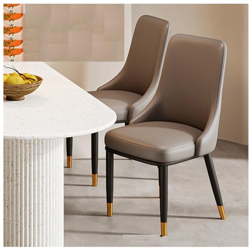 PIPOEI Gepolsterte Esszimmerstühle, 2er-Set, ergonomischer, bequemer Bürostuhl aus Leder, gelegentlicher Stuhl mit Rückenlehne für die Leselounge zu Hause und zum Spielen Gray von PIPOEI