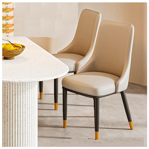 PIPOEI Gepolsterte Esszimmerstühle, 2er-Set, ergonomischer, bequemer Bürostuhl aus Leder, gelegentlicher Stuhl mit Rückenlehne für die Leselounge zu Hause und zum Spielen Light Gray von PIPOEI