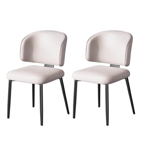 PIPOEI Küchenstühle 2er Set, Esszimmerstühle, Wohnzimmerstuhl Polsterstuhl, Metall Stuhl für Küche Esszimmer Lounge Wohnzimmer Schlafzimmer Off-White von PIPOEI