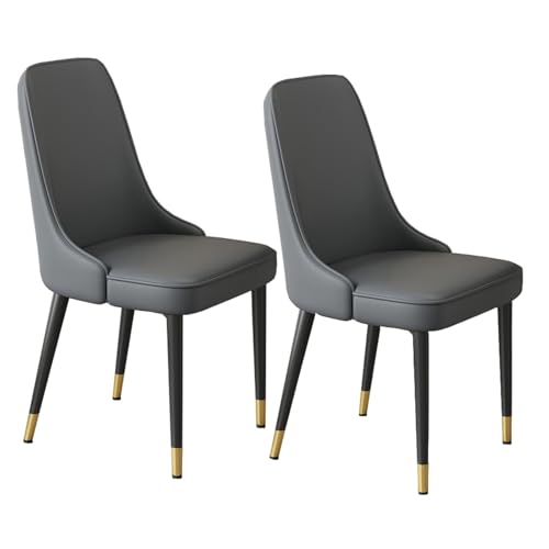 PIPOEI Küchenstuhl 2er Set, Esszimmerstühle, Stühle Esszimmer mit Metallbeinen, Moderne Dining Chairs PU-Leder bis 300 KG, Polsterstuhl mit Rückenlehne Dunkelgrau PIPOEI Küchenstuhl 2er Set, Esszimmerstühle, Stühle Esszimmer mit Metallbeinen, Moderne Dining Chairs PU-Leder bis 300 KG, Polsterstuhl mit Rückenlehne Dunkelgrau von PIPOEI