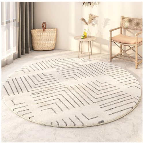 PIPOEI Kurzflor Teppich Rund, Abstrakte Teppich Wohnzimmer, Teppiche Groß Weiche Rutschfester Herzmuster für Schlafzimmer, Esszimmer 15,140cm/55in von PIPOEI