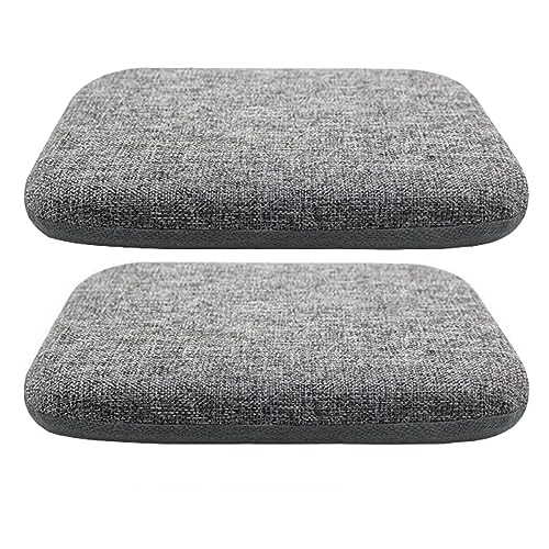 PIPOEI Stuhlpolster für Esszimmerstühle 2er Set mit Bändern, 4cm Dicke Memory Foam Stuhlpolster rutschfestes Hufeisen Sitzkissen, Leinenkissen waschbarer Bezug Pad Black,40 x 40 x 4cm von PIPOEI