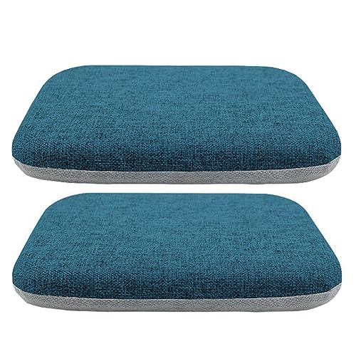 PIPOEI Stuhlpolster für Esszimmerstühle 2er Set mit Bändern, 4cm Dicke Memory Foam Stuhlpolster rutschfestes Hufeisen Sitzkissen, Leinenkissen waschbarer Bezug Pad Blue,40 x 40 x 4cm von PIPOEI