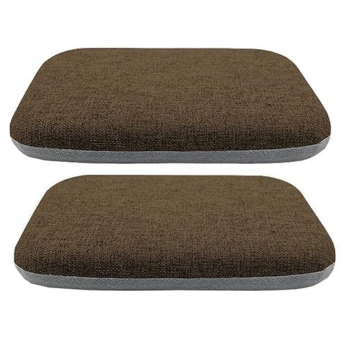 PIPOEI Stuhlpolster für Esszimmerstühle 2er Set mit Bändern, 4cm Dicke Memory Foam Stuhlpolster rutschfestes Hufeisen Sitzkissen, Leinenkissen waschbarer Bezug Pad Brown,40 x 40 x 4cm von PIPOEI