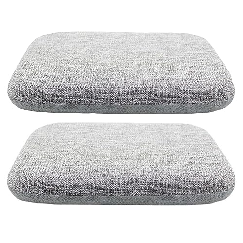 PIPOEI Stuhlpolster für Esszimmerstühle 2er Set mit Bändern, 4cm Dicke Memory Foam Stuhlpolster rutschfestes Hufeisen Sitzkissen, Leinenkissen waschbarer Bezug Pad Grey,45 x 45 x 4cm von PIPOEI