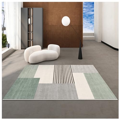 PIPOEI Teppich Wohnzimmer Groß 1,5 x 2,1 m, Rutschfester weicher Innenbereichsteppich, Moderne Dschungelgrüne Kurzflormatte für Schlafzimmer, Esszimmer-Heimdekorationsteppich 04 von PIPOEI