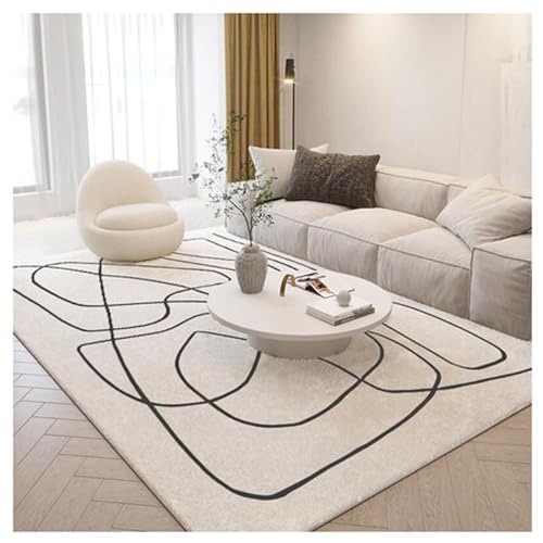 Teppiche Wohnzimmerteppich weich groß Plüsch Kunstfell waschbar rutschfest für den Innenbereich niedrigflorige Matten Teppiche für Schlafzimmer Esszimmer Dekoration 03,120 * 160cm von PIPOEI