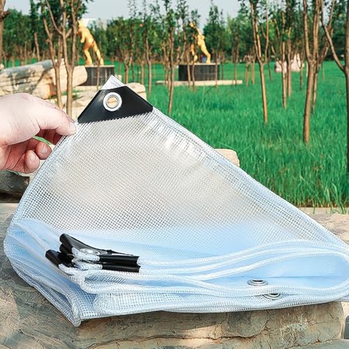 PIPRE 1.8m x 1.9m Transparente Plane Mit Ösen,Balkon Regenschutz, Wasserdicht Abdeckplane Durchsichtig seitenteile pavillon Plane Für Außenbereich Gartenmöbel Plane Für Draußen Zelt klarsichtplane von PIPRE