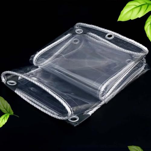 PIPRE 1.8m x 3m PVC Plane Transparent mit Ösen, Durchsichtig Regenschutz Balkon Regenplane, Wasserdicht Wetterfeste für Außenbereich Pavillon Seitenwand Outdoor Terrassen Garten von PIPRE