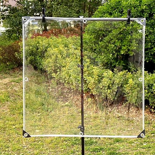 PIPRE 1m x 1.9m Tarpaulin with Eyelets Transparent Tarpaulin, Waterproof, Rain Tarpaulin, Tent Tarpaulin, Cover Film for Garden Furniture, Greenhouse Film, Farm, Balcony Rain Protection von PIPRE