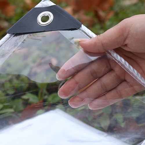 PIPRE 2.2m x 4.5m Transparente Abdeckplane Mit Ösen Durchsichtige PVC Terrassenplane Garten LKW Regenschutz Abdeckplanen Für Den Außenbereich Wasserdicht Und Staubdicht von PIPRE