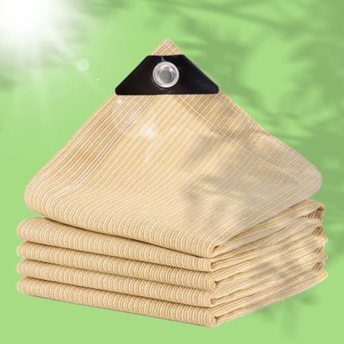 PIPRE 2m x 3.7m Sonnensegel Wasserdicht Rechteckig Sonnenschutz Wasserabweisend Premium PES Polyester mit UV Schutz für Balkon Garten Terrasse Creme von PIPRE