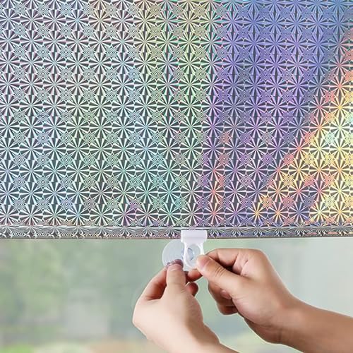 PIPRE Verdunkelung Dachfenster Rollo ohne Bohren Sonnenschutz Verdunkelungsrollo mit Saugnäpfen für Fenster， Silber (68cmx124cm) 27x49in von PIPRE